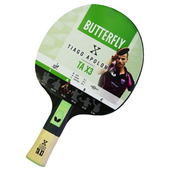 Butterfly 85082S Tiago Apolania TA X3 ITTF Onaylı Masa Tenisi Raketi